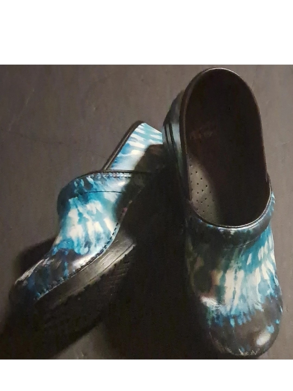 Dansko Womens Blue Tie-Dye Clogs 9.6 EU 40